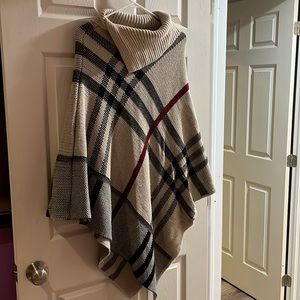 Plaid poncho